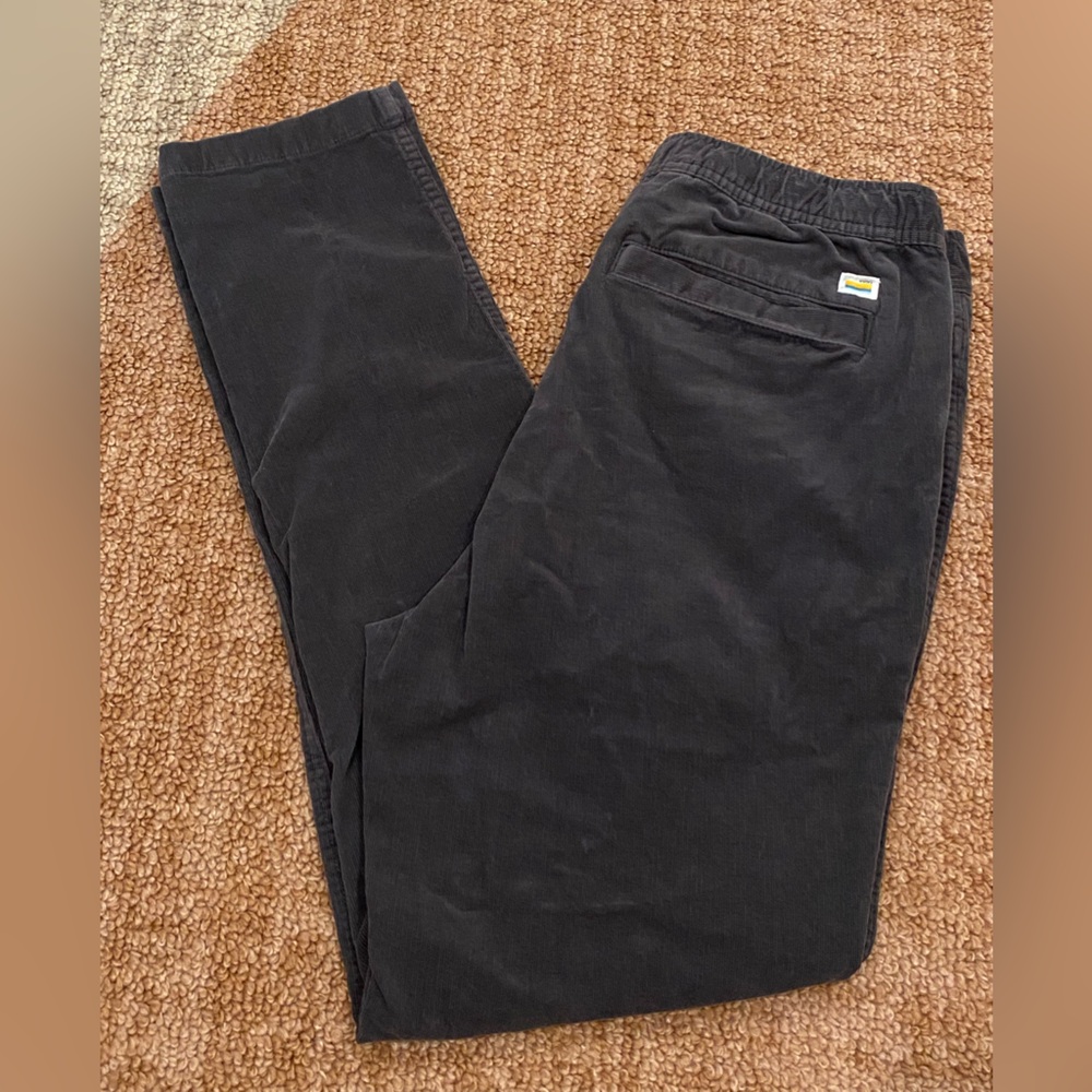 VUORI Optimist Elastic Waist Corduroy Pant Medium Grey Logo Casual - Picture 2 of 8